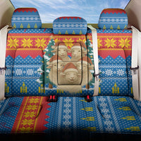 Mongolia Christmas Back Car Seat Cover with Santa Sheep Christmas Trees and Snowflake - Wonder Print Shop
