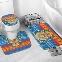 Mongolia Christmas Bathroom Set with Santa Sheep Christmas Trees and Snowflake - Wonder Print Shop