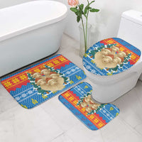 Mongolia Christmas Bathroom Set with Santa Sheep Christmas Trees and Snowflake - Wonder Print Shop