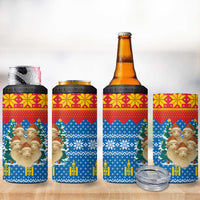 Mongolia Christmas 4 in 1 Can Cooler Tumbler with Santa Sheep Christmas Trees and Snowflake - Wonder Print Shop