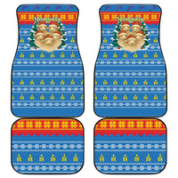 Mongolia Christmas Car Mats with Santa Sheep Christmas Trees and Snowflake - Wonder Print Shop