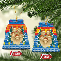 Mongolia Christmas Ceramic Ornament with Santa Sheep Christmas Trees and Snowflake - Wonder Print Shop