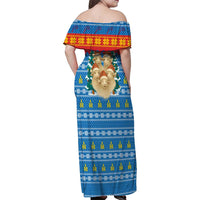 Mongolia Christmas Family Matching Off Shoulder Maxi Dress and Hawaiian Shirt with Santa Sheep Christmas Trees and Snowflake - Wonder Print Shop