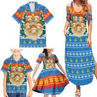 Mongolia Christmas Family Matching Summer Maxi Dress and Hawaiian Shirt with Santa Sheep Christmas Trees and Snowflake - Wonder Print Shop
