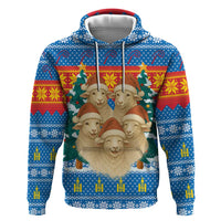 Mongolia Christmas Hoodie with Santa Sheep Christmas Trees and Snowflake - Wonder Print Shop