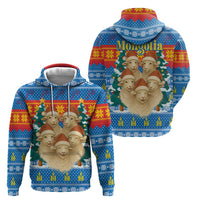Mongolia Christmas Hoodie with Santa Sheep Christmas Trees and Snowflake - Wonder Print Shop