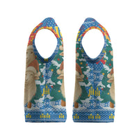 Mongolia Christmas Knitted V-Neck Vest with Santa Sheep Christmas Trees and Snowflake - Wonder Print Shop