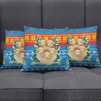 Mongolia Christmas Pillow Cover with Santa Sheep Christmas Trees and Snowflake - Wonder Print Shop