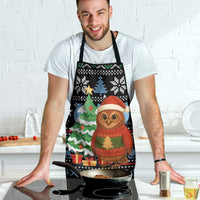 Micronesia Christmas Apron with Santa Owl Christmas Tree Gifts and Snowflake - Wonder Print Shop