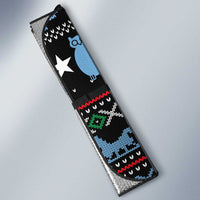 Micronesia Christmas Auto Sun Shade with Santa Owl Christmas Tree Gifts and Snowflake - Wonder Print Shop