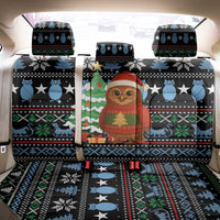 Micronesia Christmas Back Car Seat Cover with Santa Owl Christmas Tree Gifts and Snowflake - Wonder Print Shop