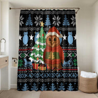 Micronesia Christmas Bathroom Set with Santa Owl Christmas Tree Gifts and Snowflake - Wonder Print Shop