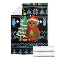 Micronesia Christmas Blanket with Santa Owl Christmas Tree Gifts and Snowflake - Wonder Print Shop