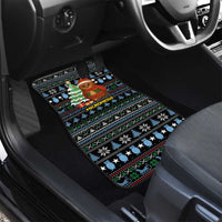 Micronesia Christmas Car Mats with Santa Owl Christmas Tree Gifts and Snowflake - Wonder Print Shop