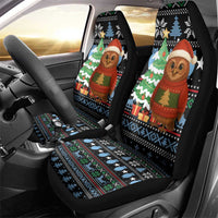 Micronesia Christmas Car Seat Cover with Santa Owl Christmas Tree Gifts and Snowflake - Wonder Print Shop