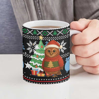 Micronesia Christmas Ceramic Mug with Santa Owl Christmas Tree Gifts and Snowflake - Wonder Print Shop