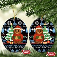Micronesia Christmas Ceramic Ornament with Santa Owl Christmas Tree Gifts and Snowflake - Wonder Print Shop