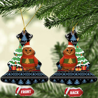 Micronesia Christmas Ceramic Ornament with Santa Owl Christmas Tree Gifts and Snowflake - Wonder Print Shop