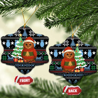 Micronesia Christmas Ceramic Ornament with Santa Owl Christmas Tree Gifts and Snowflake - Wonder Print Shop
