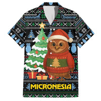Micronesia Christmas Hawaiian Shirt with Santa Owl Christmas Tree Gifts and Snowflake - Wonder Print Shop