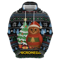 Micronesia Christmas Hoodie with Santa Owl Christmas Tree Gifts and Snowflake - Wonder Print Shop