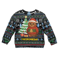 Micronesia Christmas Kid Ugly Christmas Sweater with Santa Owl Christmas Tree Gifts and Snowflake - Wonder Print Shop