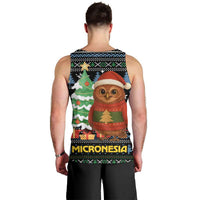 Micronesia Christmas Men Tank Top with Santa Owl Christmas Tree Gifts and Snowflake - Wonder Print Shop