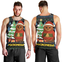 Micronesia Christmas Men Tank Top with Santa Owl Christmas Tree Gifts and Snowflake - Wonder Print Shop