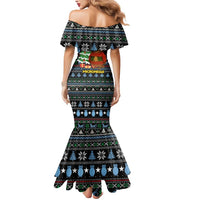Micronesia Christmas Mermaid Dress with Santa Owl Christmas Tree Gifts and Snowflake - Wonder Print Shop