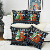 Micronesia Christmas Pillow Cover with Santa Owl Christmas Tree Gifts and Snowflake - Wonder Print Shop