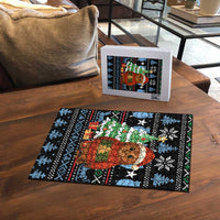 Micronesia Christmas Puzzle with Santa Owl Christmas Tree Gifts and Snowflake - Wonder Print Shop