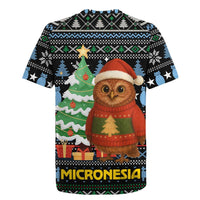 Micronesia Christmas Rugby Jersey with Santa Owl Christmas Tree Gifts and Snowflake - Wonder Print Shop