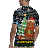 Micronesia Christmas Rugby Jersey with Santa Owl Christmas Tree Gifts and Snowflake - Wonder Print Shop