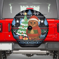 Micronesia Christmas Spare Tire Cover with Santa Owl Christmas Tree Gifts and Snowflake - Wonder Print Shop