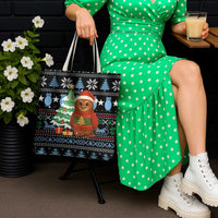 Micronesia Christmas Tote Bag with Santa Owl Christmas Tree Gifts and Snowflake - Wonder Print Shop