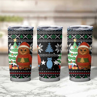 Micronesia Christmas Tumbler Cup with Santa Owl Christmas Tree Gifts and Snowflake - Wonder Print Shop