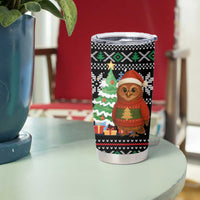 Micronesia Christmas Tumbler Cup with Santa Owl Christmas Tree Gifts and Snowflake - Wonder Print Shop