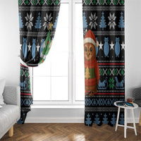 Micronesia Christmas Window Curtain with Santa Owl Christmas Tree Gifts and Snowflake - Wonder Print Shop