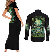 My Give A F Madly Skull Couples Matching Short Sleeve Bodycon Dress and Long Sleeve Button Shirt - Wonder Print Shop