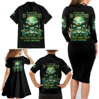 My Give A F Madly Skull Family Matching Long Sleeve Bodycon Dress and Hawaiian Shirt - Wonder Print Shop