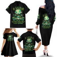 My Give A F Madly Skull Family Matching Off Shoulder Long Sleeve Dress and Hawaiian Shirt - Wonder Print Shop