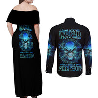 I Came Into This World Couples Matching Off Shoulder Maxi Dress and Long Sleeve Button Shirt - Wonder Print Shop