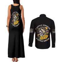 A Little Sunshine A Little Savage Skull Couples Matching Tank Maxi Dress and Long Sleeve Button Shirt - Wonder Print Shop