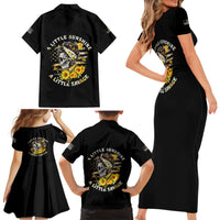 A Little Sunshine A Little Savage Skull Family Matching Short Sleeve Bodycon Dress and Hawaiian Shirt - Wonder Print Shop