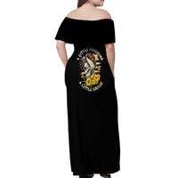 A Little Sunshine A Little Savage Skull Off Shoulder Maxi Dress - Wonder Print Shop