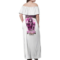 Always A Strong Women Skull Family Matching Off Shoulder Maxi Dress and Hawaiian Shirt - Wonder Print Shop