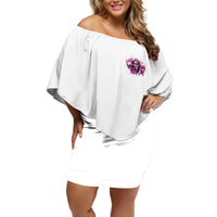 Always A Strong Women Skull Off Shoulder Short Dress - Wonder Print Shop