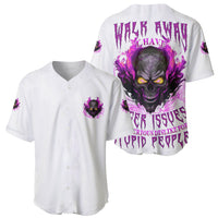 Walk Away Fire Eyes Skull Baseball Jersey - Wonder Print Shop