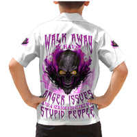 Walk Away Fire Eyes Skull Family Matching Mermaid Dress and Hawaiian Shirt - Wonder Print Shop