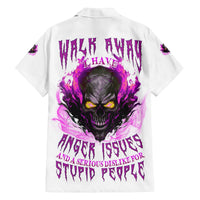 Walk Away Fire Eyes Skull Family Matching Off Shoulder Maxi Dress and Hawaiian Shirt - Wonder Print Shop